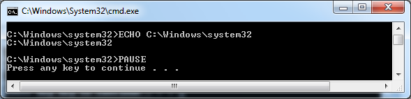 Screenshot for Current working path of batches evaluates to distinct folders for different users