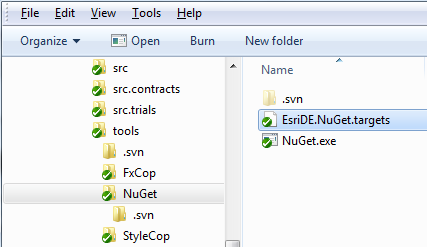 Screenshot for Using NuGet in a MSBuild-target to have the packages at the last stand