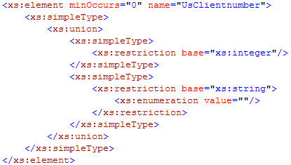 Screenshot for XML Schema nullable int-Element