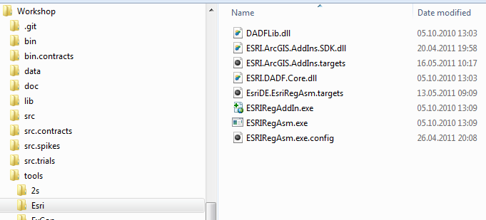 Screenshot for Calling esriRegasm manually (outside an ArcGIS-installation)