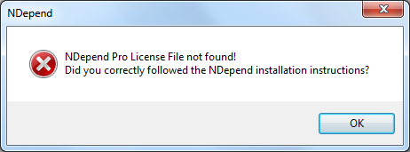 Screenshot for Installation experiences with NDepend under Win7/64 with restricted user permissions