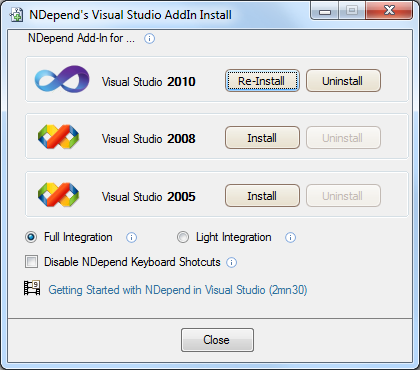 Screenshot for Installation experiences with NDepend under Win7/64 with restricted user permissions