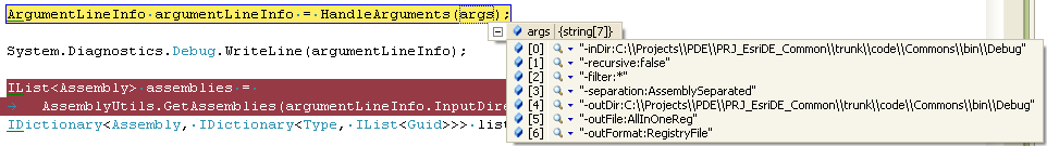 Screenshot for Parsing argument line with a folder-parameter ending with backslash