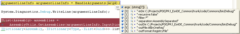 Screenshot for Parsing argument line with a folder-parameter ending with backslash