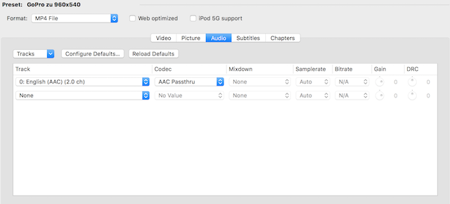 Audio Options