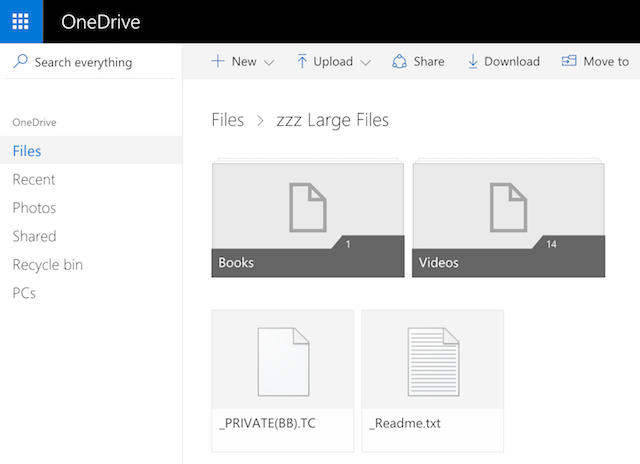 Folder for large files