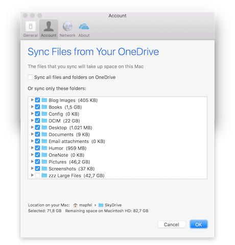 Exclude folder from synchronization