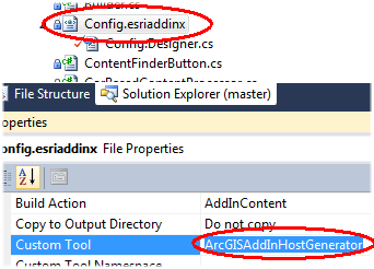 Screenshot for Suppressing FxCop/Code Analysis warnings in Config.Designer.cs of Esri Addins